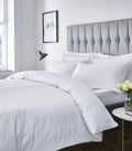 CATHERINE LANSFIELD Satin Stripe 300 Thread Count Duvet Cover Set - White