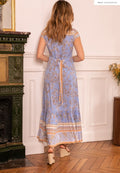 COPE CLOTHING : Button Front Maxi Dress - Blue