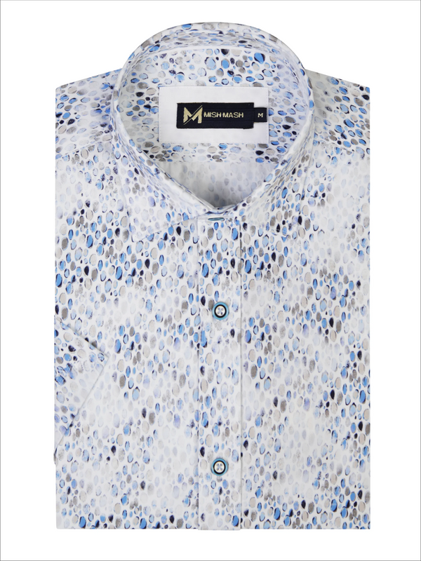 MISH MASH Seti Short Sleeve Shirt - White/Blue