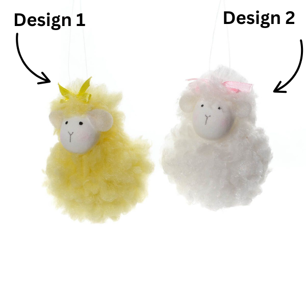LANGS Fluffy Fleece Ball Sheep Hanger 8cm - 1Pc