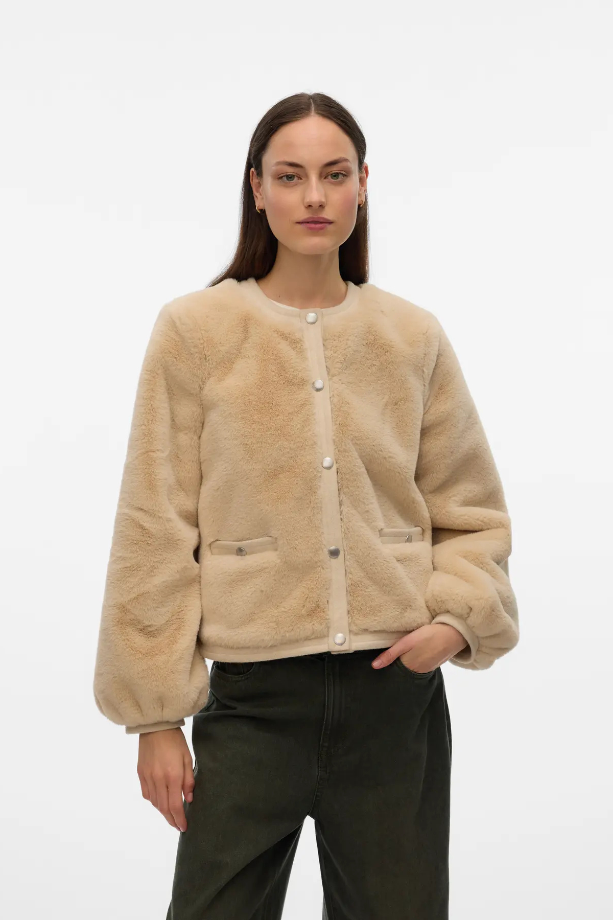 VERO MODA Starlet Short Jacket - Oatmeal