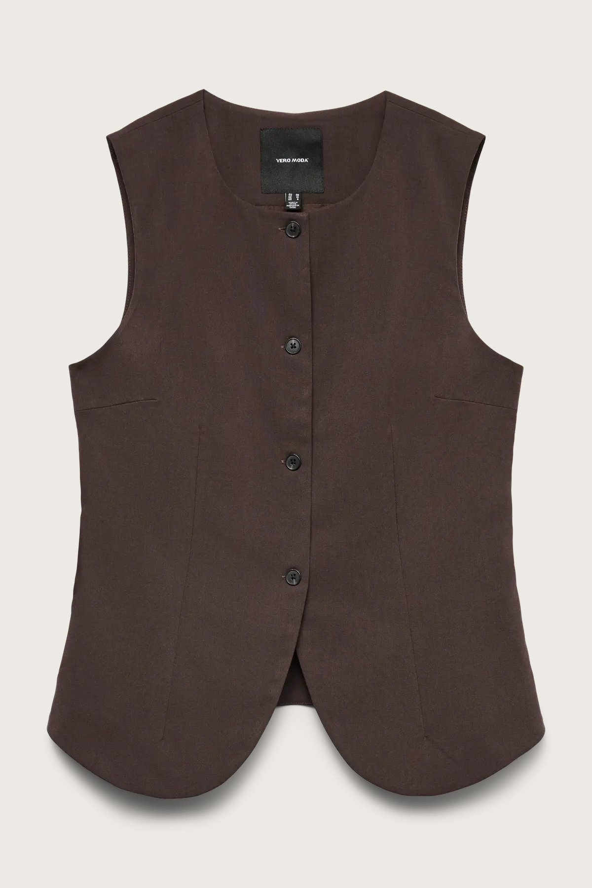 VERO MODA Sigga Waistcoat - Chocolate Brown