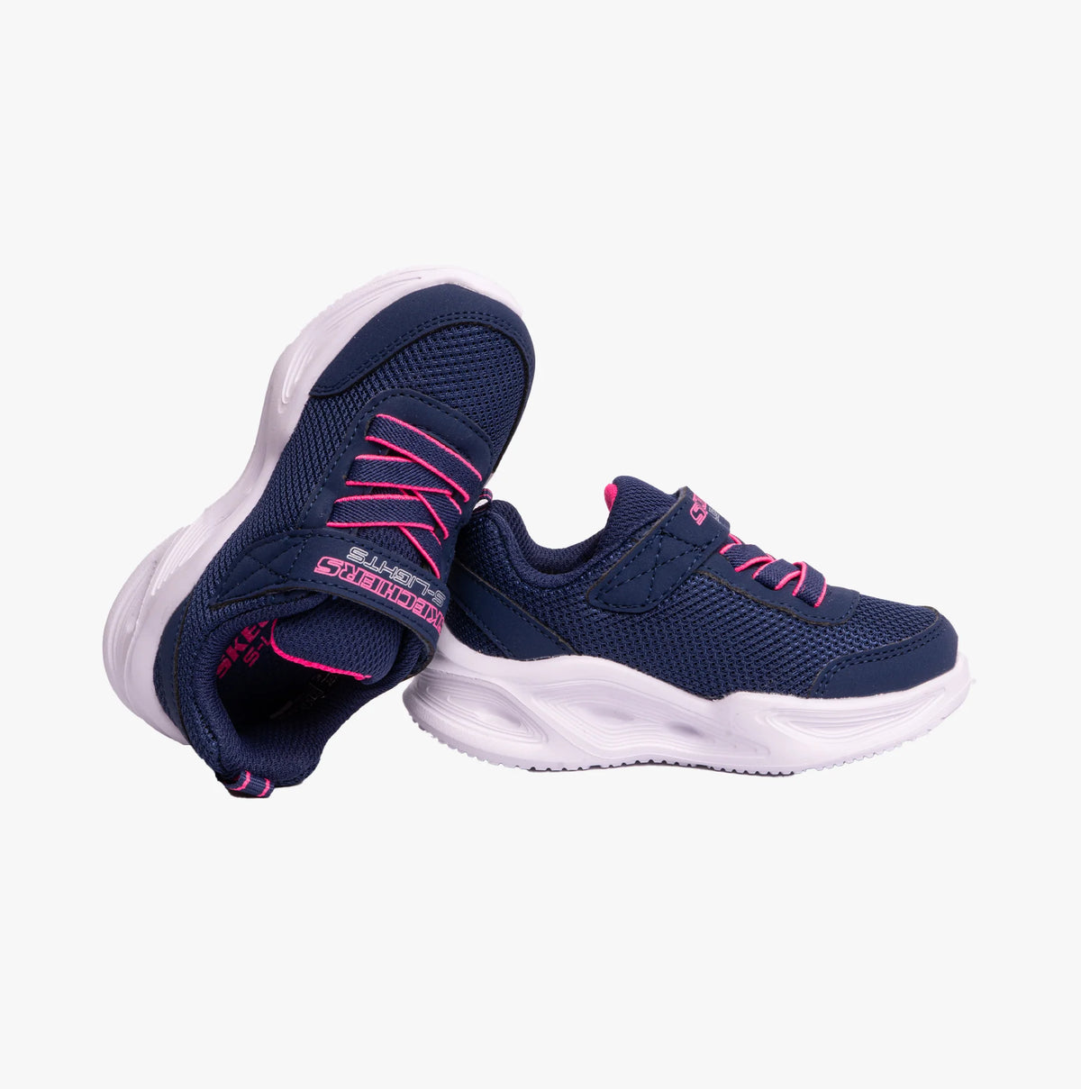 SKECHERS Girl's S-Lights Sola Glow Infant Trainers - Navy | 303715N