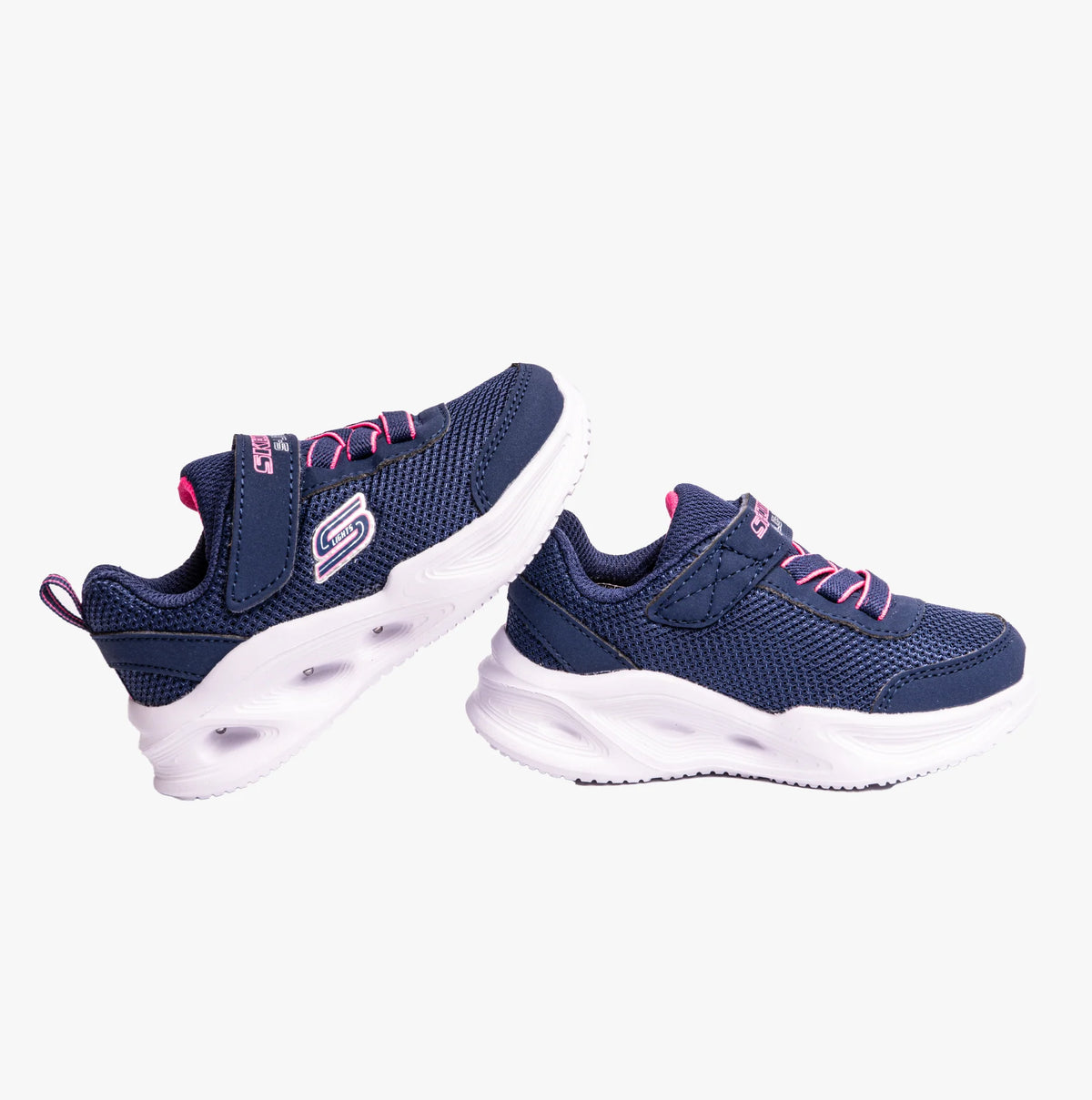 SKECHERS Girl's S-Lights Sola Glow Infant Trainers - Navy | 303715N