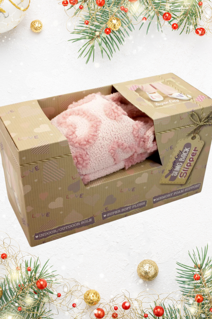 BRANDWELL Slingback Cosy Slippers - Pink