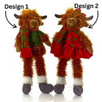 LANGS Christmas Highland Cow Plush Shelf Sitter 46cm - 1Pc