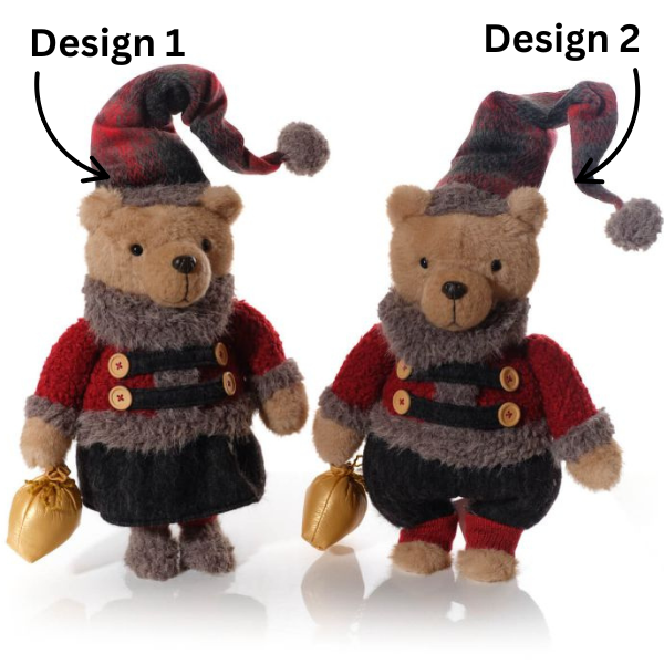 LANGS Christmas Standing Dressed Teddy Bear 78cm - 1Pc