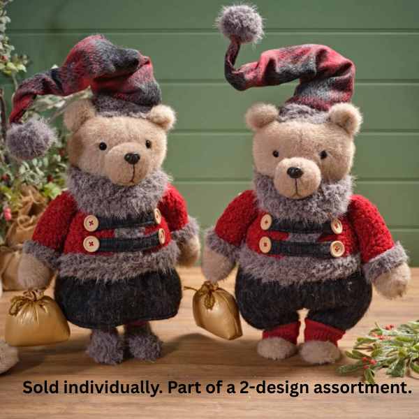 LANGS Christmas Standing Dressed Teddy Bear 78cm - 1Pc