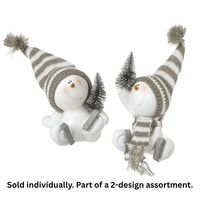 HEAVEN SENDS White Resin Skating Snowman 12cm - 1Pc