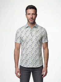 MISH MASH Starburst Short Sleeve Shirt - White/Lime