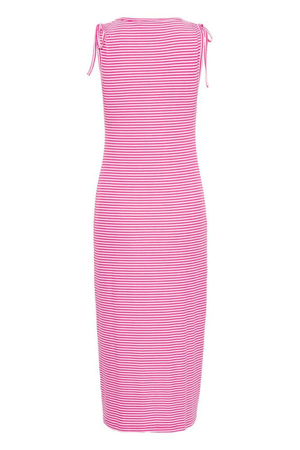 ICHI Mikey Striped Sleeveless Dress - Pink