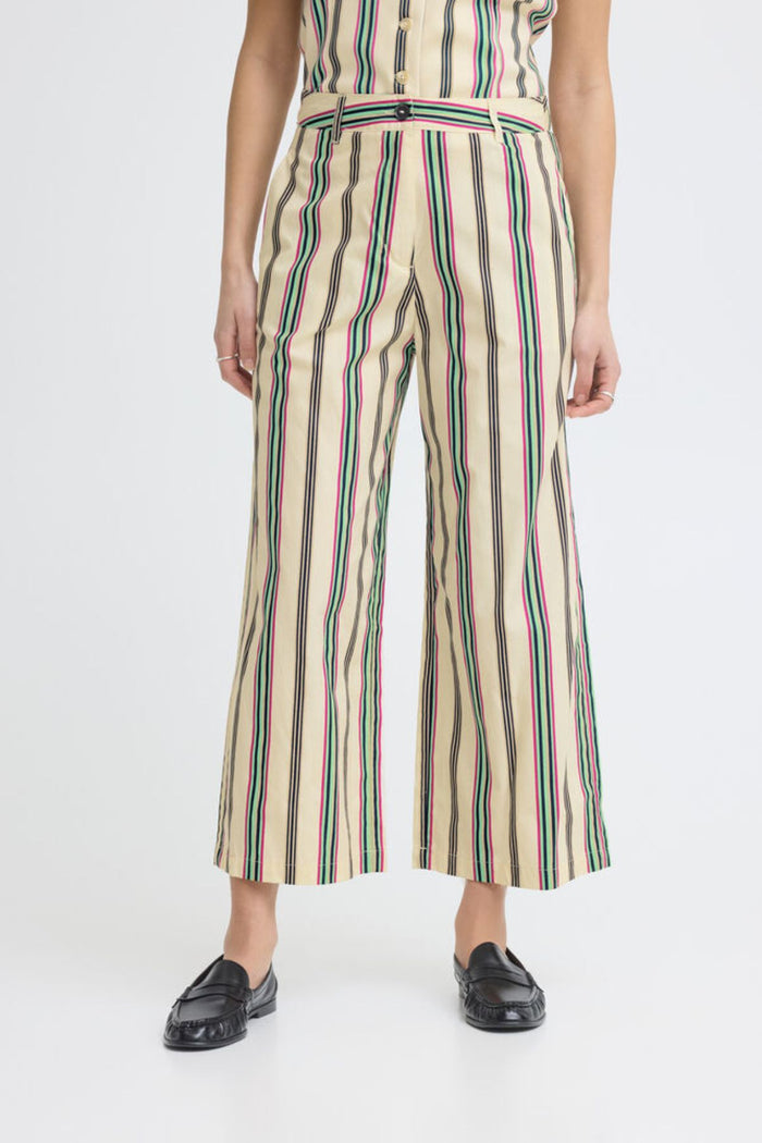 ICHI Leanna Striped Trousers - Multi