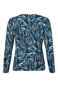 SUNDAY Print Long Sleeves Top - Blue