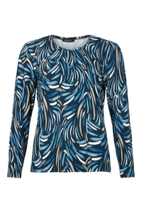SUNDAY Print Long Sleeves Top - Blue