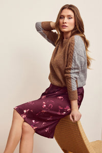 SUNDAY Two-tone Cable Detail Jumper – Camel & Grey