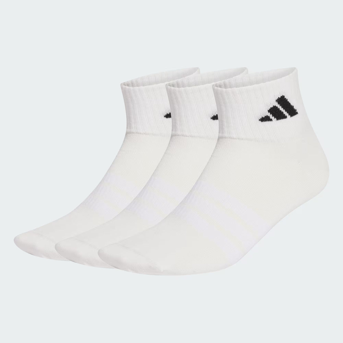 ADIDAS Thin & Light Sports Ankle Socks 3-Pack - White | JZ0528