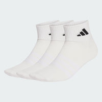 ADIDAS Thin & Light Sports Ankle Socks 3-Pack - White | JZ0528