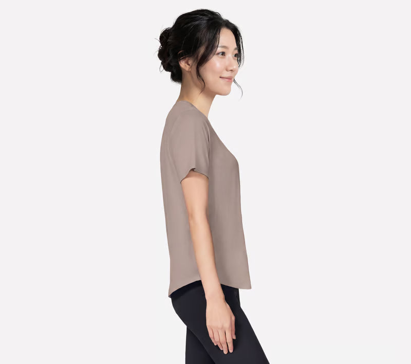 SKECHERS GO WALK Luxe Rib Tee - Taupe