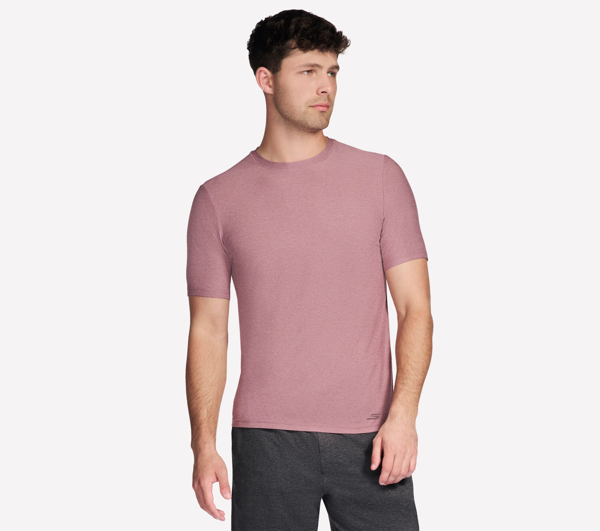 SKECHERS Go Dry All Day Men's T-Shirt - Grey/Pink