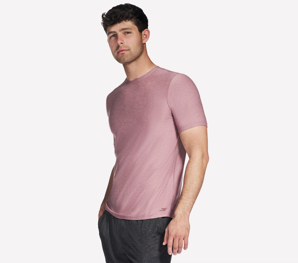 SKECHERS Go Dry All Day Men's T-Shirt - Grey/Pink