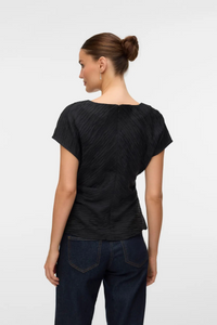 AWARE Tatianna Boat Neck SS Top - Black