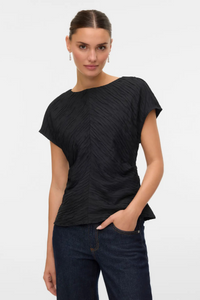 AWARE Tatianna Boat Neck SS Top - Black