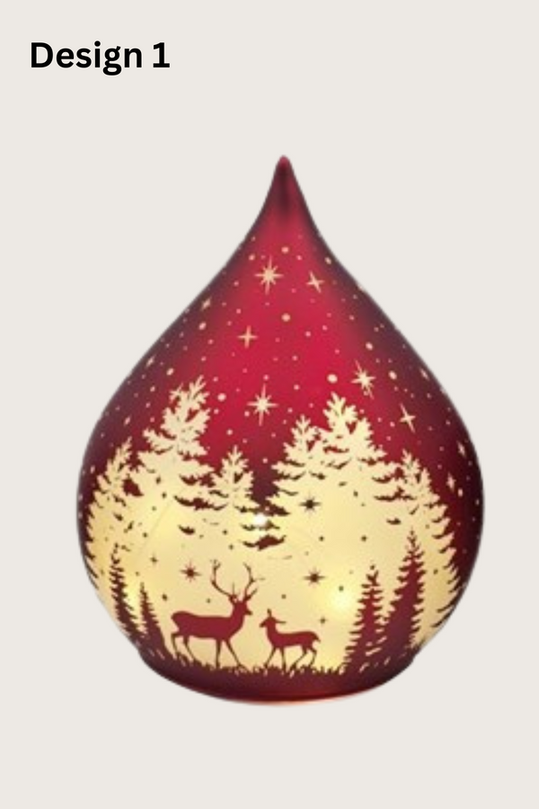 STRAITS LED Teardrop Glass Christmas Decoration 21cm - 1 Pc