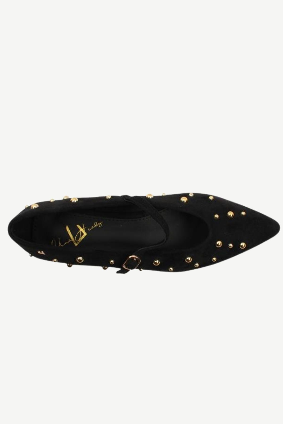 UNA HEALY Picture Window Studded Flats – Black