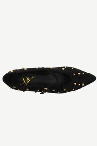 UNA HEALY Picture Window Studded Flats – Black