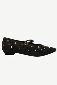 UNA HEALY Picture Window Studded Flats – Black
