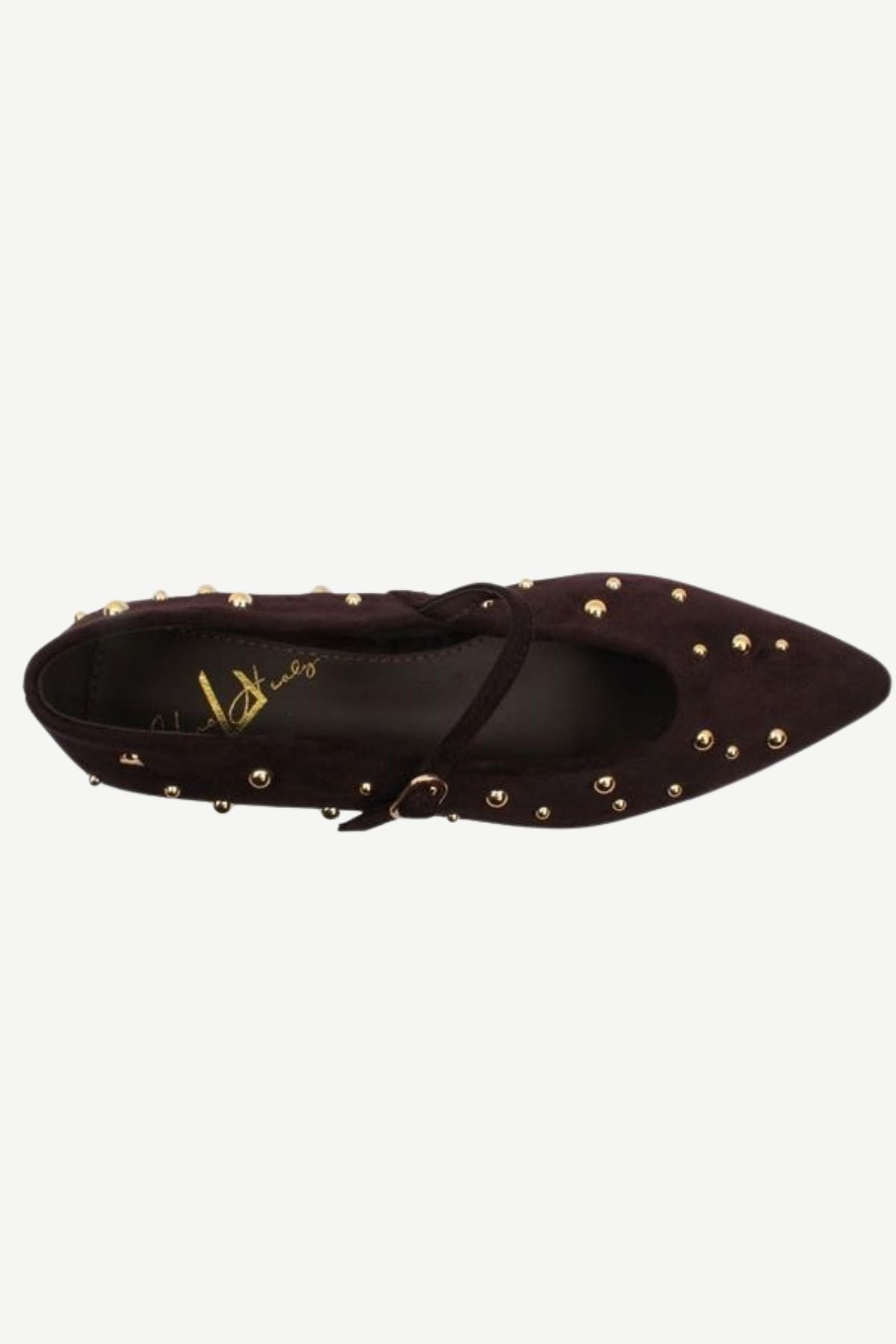 UNA HEALY Picture Window Studded Flats – Brown
