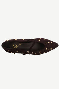 UNA HEALY Picture Window Studded Flats – Brown