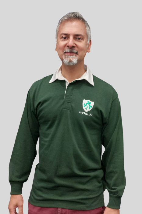 COPE CLOTHING : Green and White Rugby Style Polo Shirt