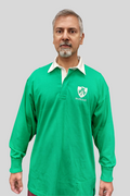 COPE CLOTHING : Bright Green and White Rugby Style Polo Shirt