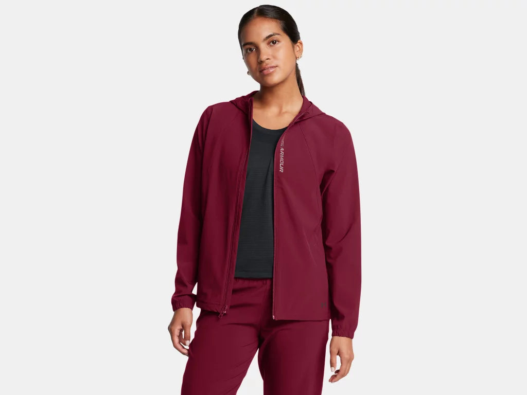 UNDER ARMOUR Woman's OutRun The Storm Jacket - Burgundy