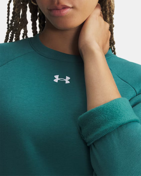 UNDER ARMOUR Women's Rival Fleece Crew - Teal