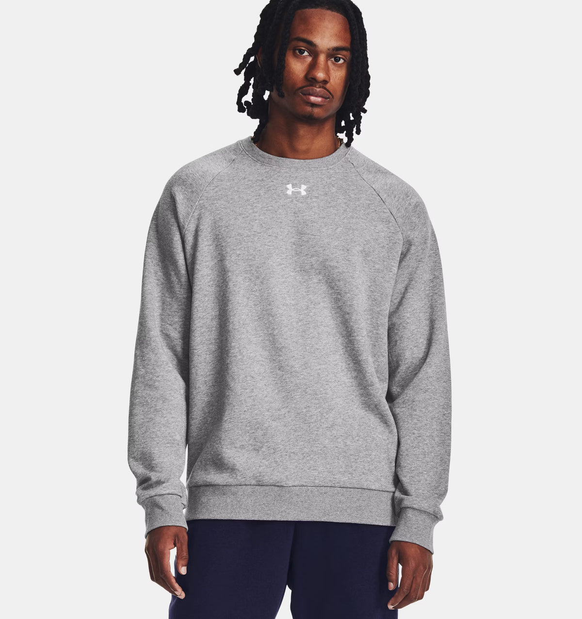 UNDER ARMOUR Men's Rival Fleece Crew Neck Sweater - Grey