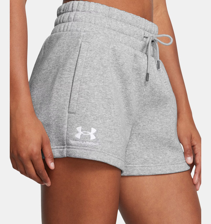 UNDER ARMOUR Women's Icon Fleece Boxer Shorts - Grey