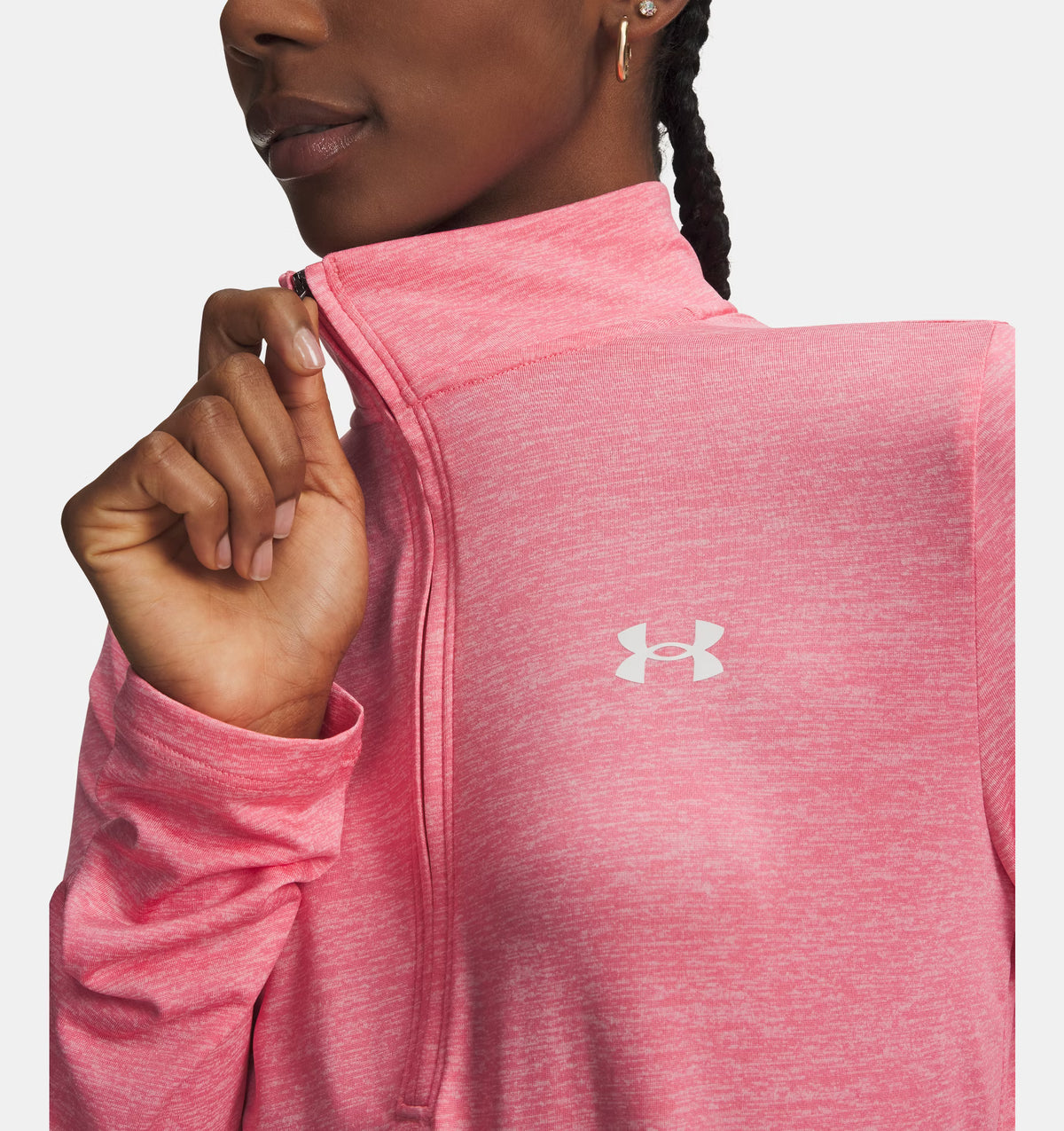 UNDER ARMOUR Women's Tech Twist Half Zip - Pink