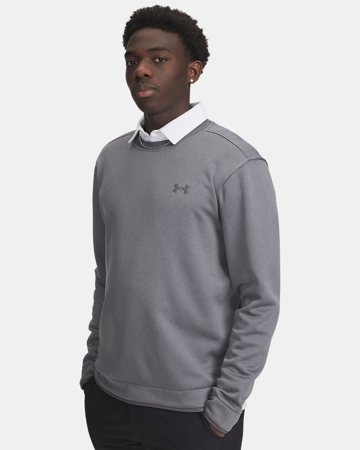 UNDER ARMOUR Men's SweaterFleece Crew Neck Sweatshirt - Grey