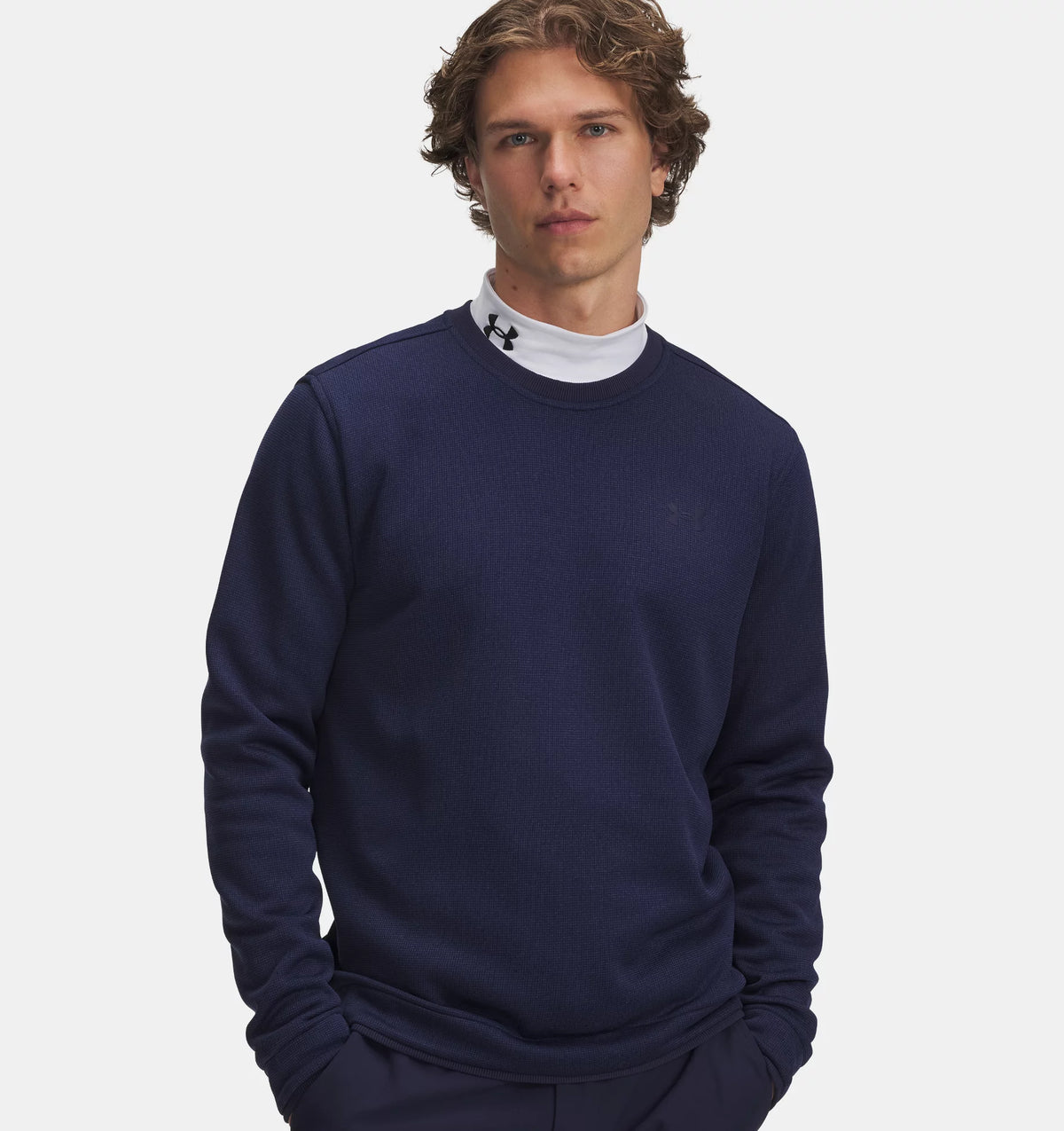 UNDER ARMOUR Men's Crew Neck Sweater Fleece - Navy