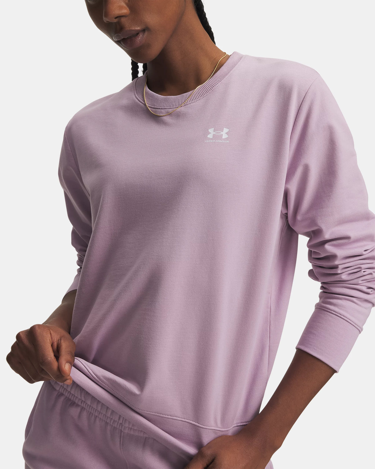UNDER ARMOUR Women's Sport Terry Crew Neck - Mauve Pink