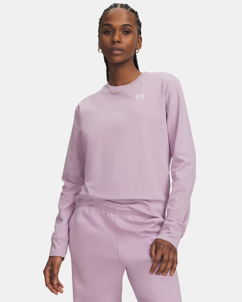 UNDER ARMOUR Women's Sport Terry Crew Neck - Mauve Pink