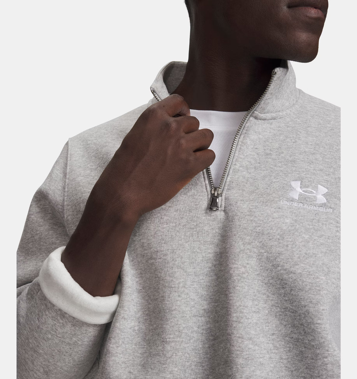 UNDER ARMOUR Men's Icon 1/4 Zip Fleece Top - Gray
