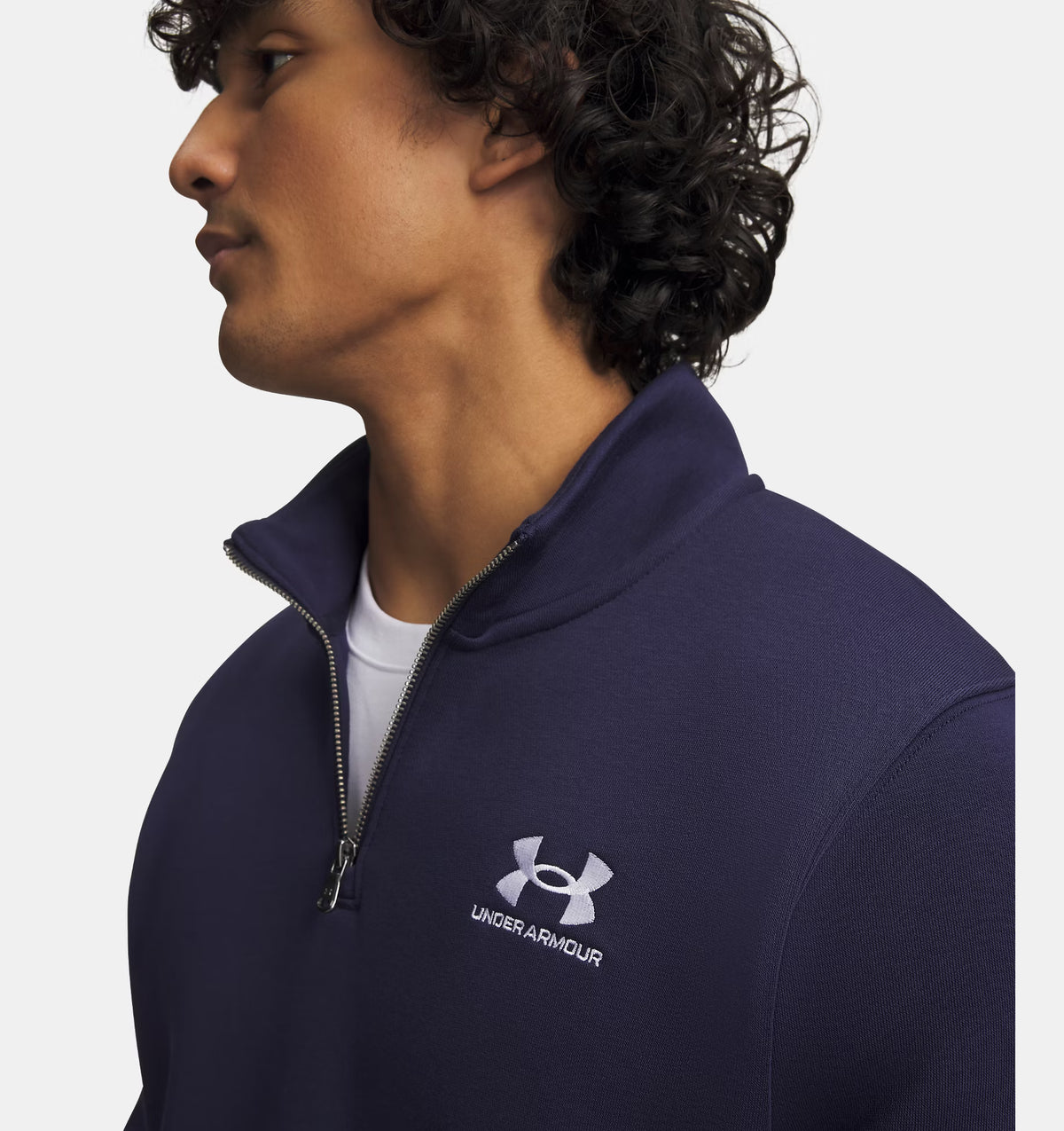 UNDER ARMOUR Men's Icon 1/4 Zip Fleece Top - Navy