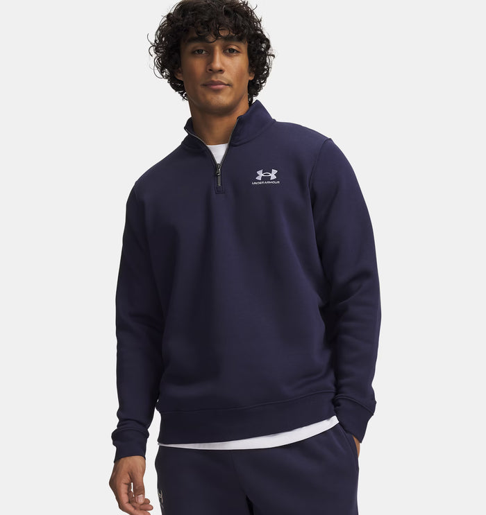 UNDER ARMOUR Men's Icon 1/4 Zip Fleece Top - Navy