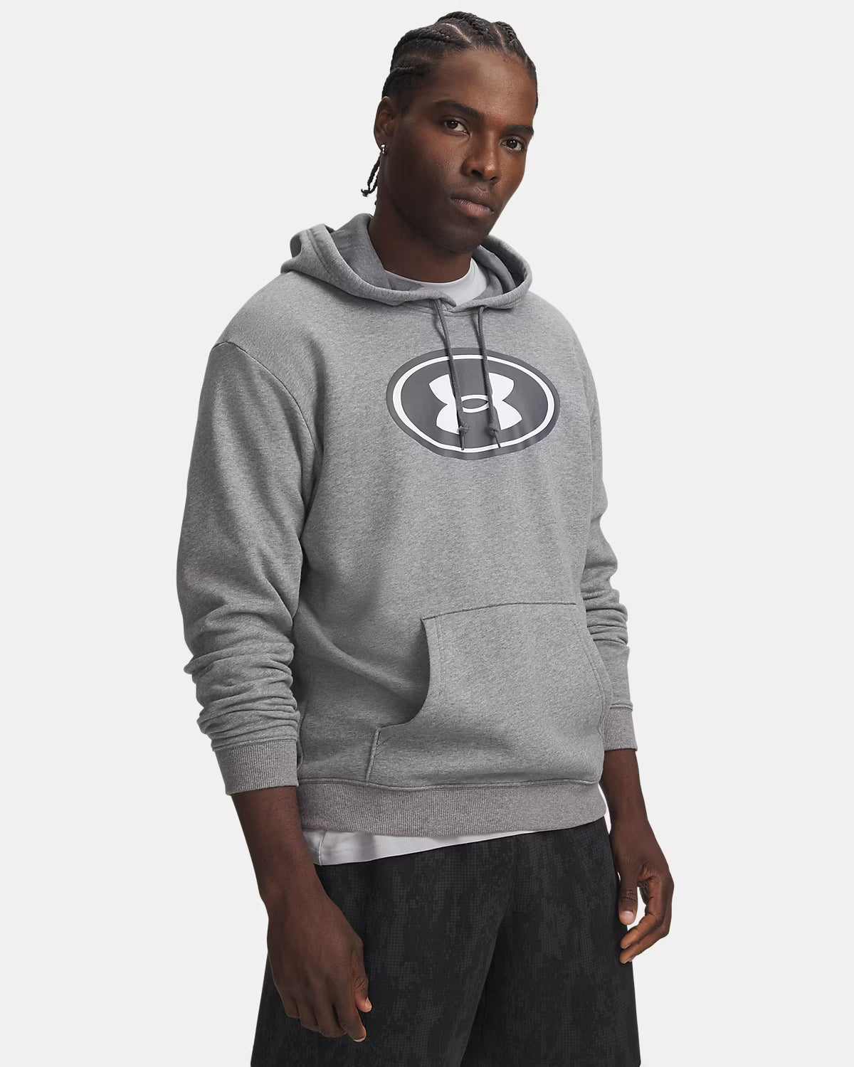 UNDER ARMOUR Men's Rival Fleece Branded Hoodie - Grey