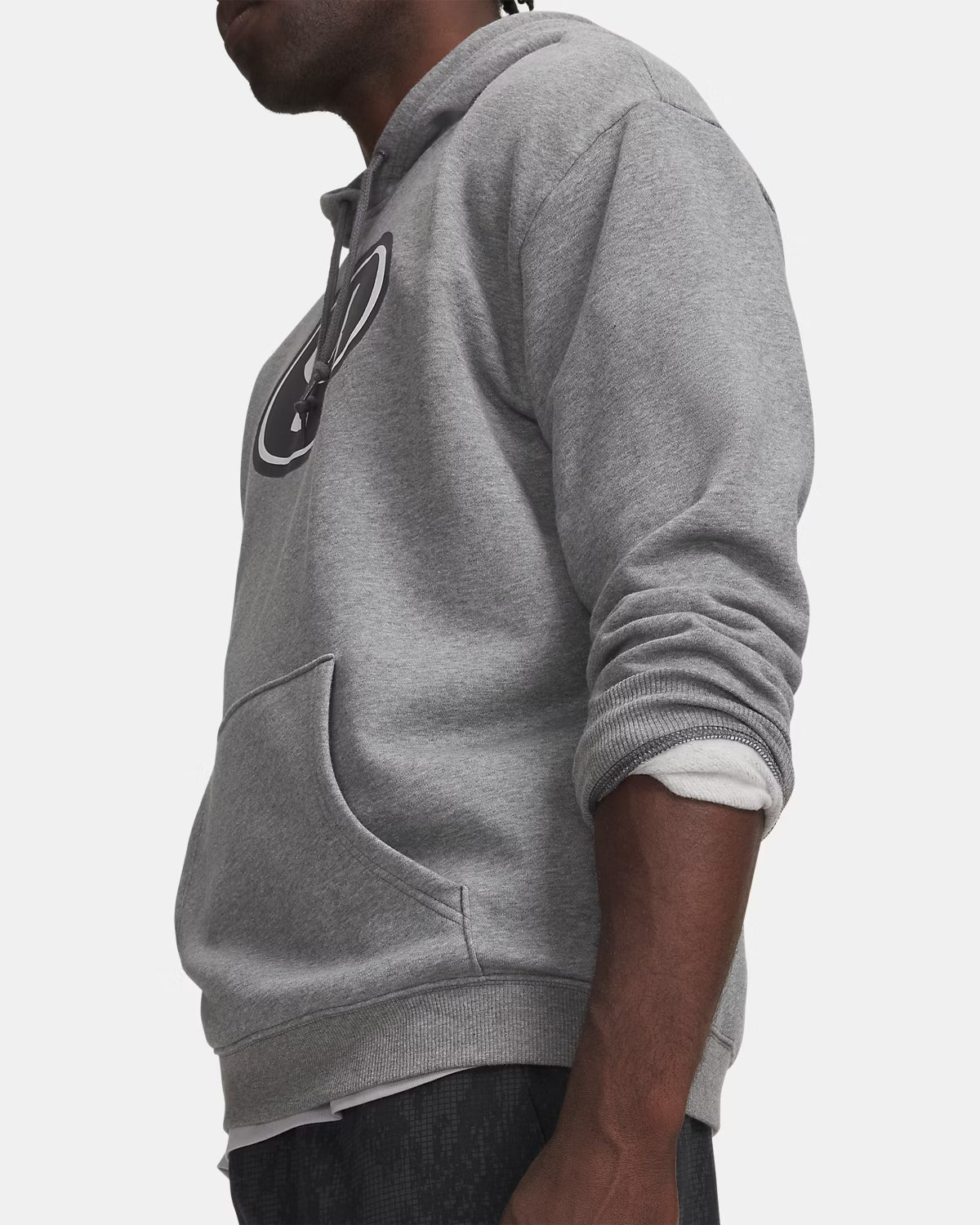 UNDER ARMOUR Men's Rival Fleece Branded Hoodie - Grey