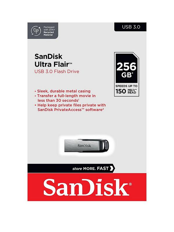 SanDisk Ultra Flair USB 3.0 Flash Drive - 256GB (Black)