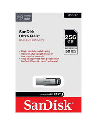 SanDisk Ultra Flair USB 3.0 Flash Drive - 256GB (Black)